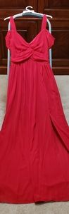 Red Cold Shoulder Long Evening Gown Size M